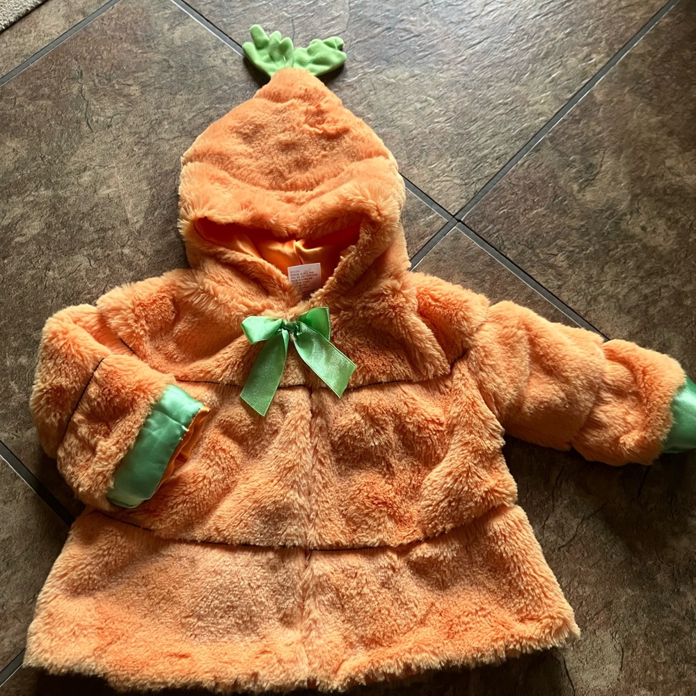Gund Baby Orange Plush Jacket with Green Tie